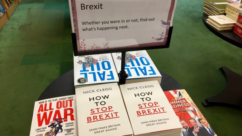 Brexit-bøker bokhandel London Foto