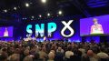 Nicola Sturgeon på landsmøtet. Foto.
