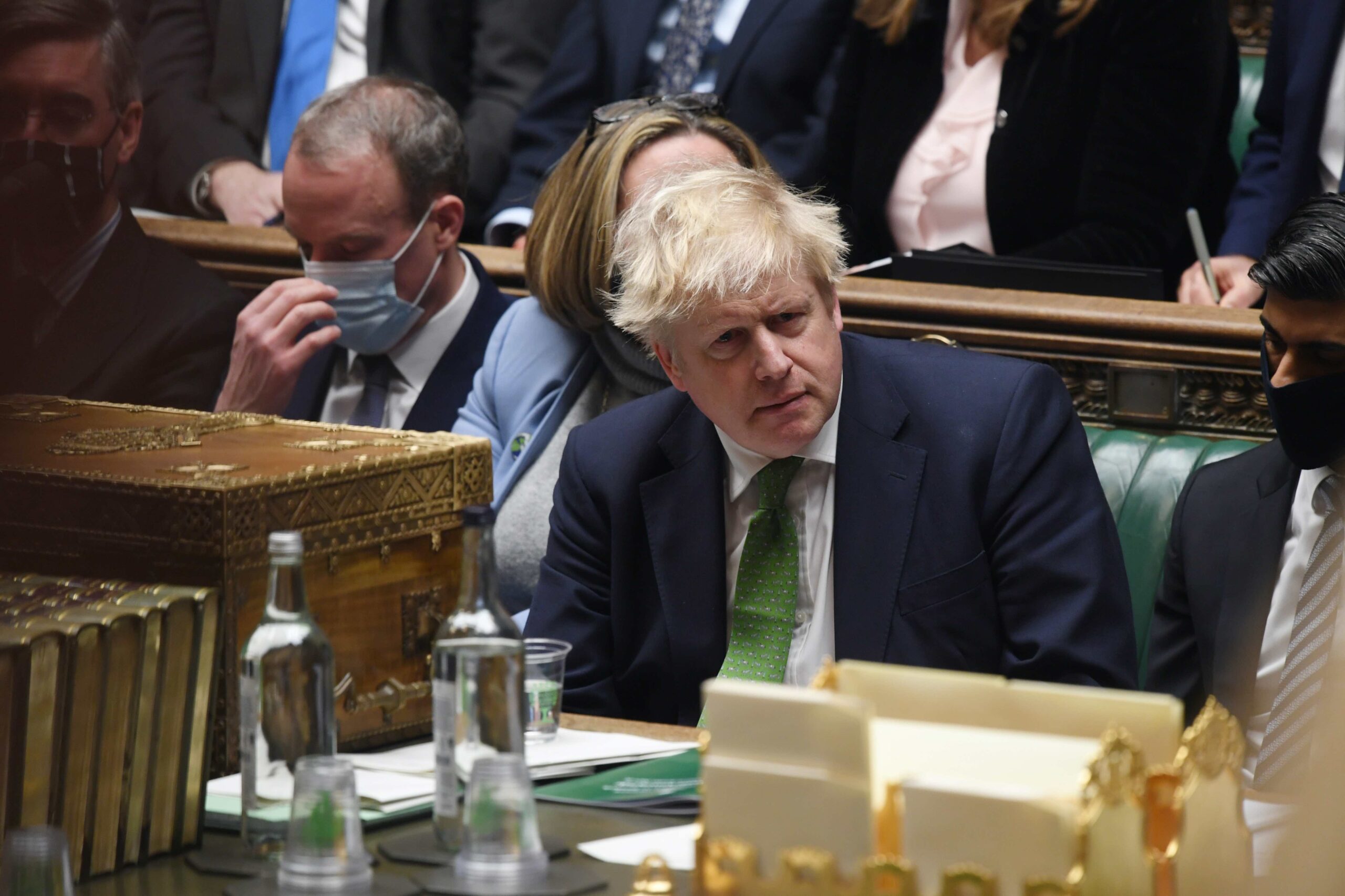 Boris Johnson i spørretimen. Foto